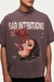 T-shirt Over Crop " BAD INTENTIONS " - Bordô Estonado - comprar online
