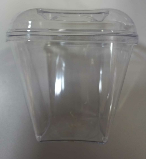 COPO QUADRADO PARA SOBREMESA 150ML CRISTAL TRANSLUCIDO COM TAMPA PCT -10 UNID - comprar online