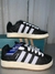Adidas Campus Cuerina negras, tiras blancas, zuela marrón