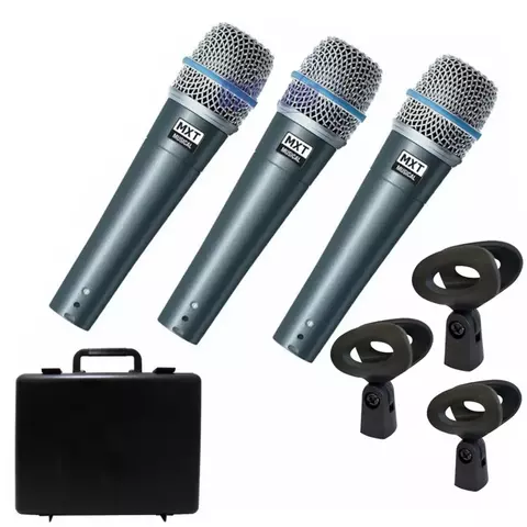 KIT COM 3 MICROFONES PRO BTM-57A