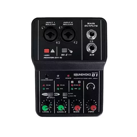 MESA E INTERFACE DE AUDIO DE 2 CANAIS DELPHI-01 SOUNDVOICE