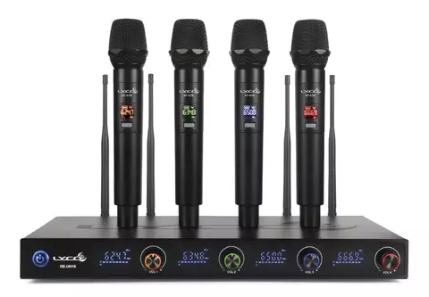 MICROFONE PROFISSIONAL QUADRUPLO LYCO UH164M UHF MULT.