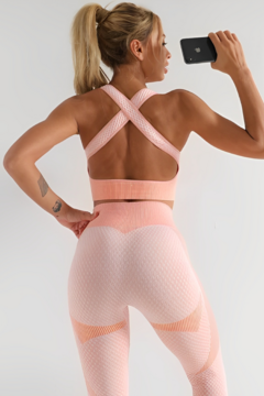 Conjunto Tres Piezas Importado - Seamless con Push Up - Calza , Top y Campera en internet