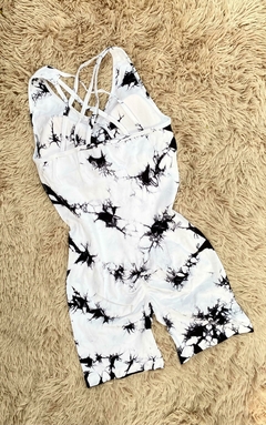 Catsuit corto deportivo batik blanco - Detalle