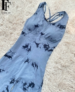 Catsuit corto deportivo batik gris - Vista frontal