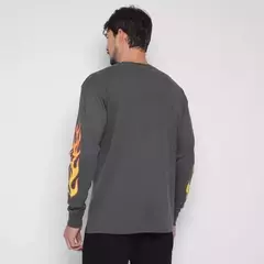 Camiseta Tommy Hilfiger Manga Longa - Cinza Escuro - comprar online