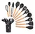 Kit de Utensílios de Cozinha 12 Peças em Silicone e Bambu – Versatilidade e Elegância em Cores Diversificadas