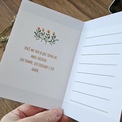 Cartão “Obrigada por tanto” com mini buquê floral - comprar online