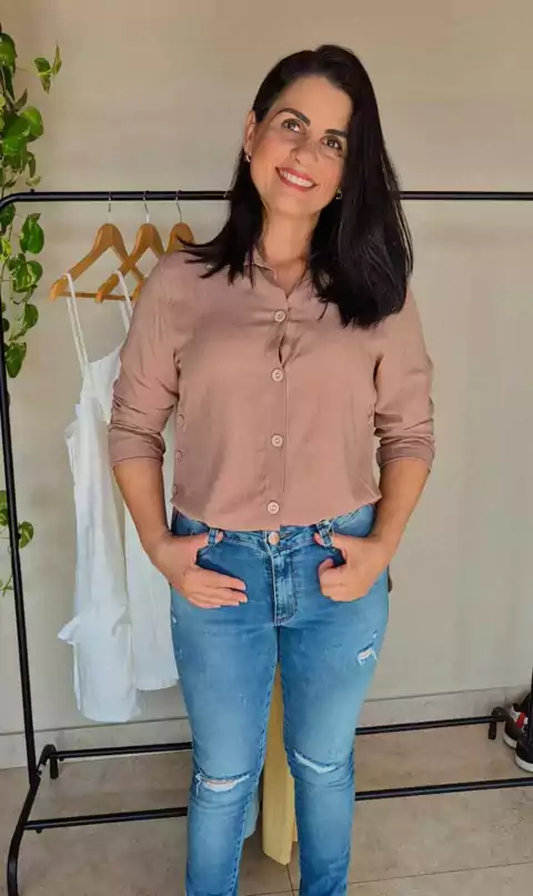 Camisa social caqui