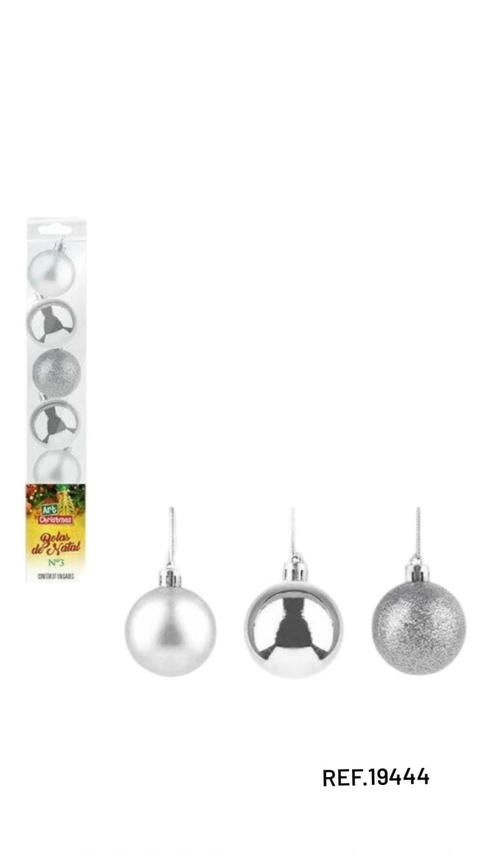 BOLA DE NATAL TUBO LISA 3CM 7PCS PRATA ZEIN REF.19444 (ok)
