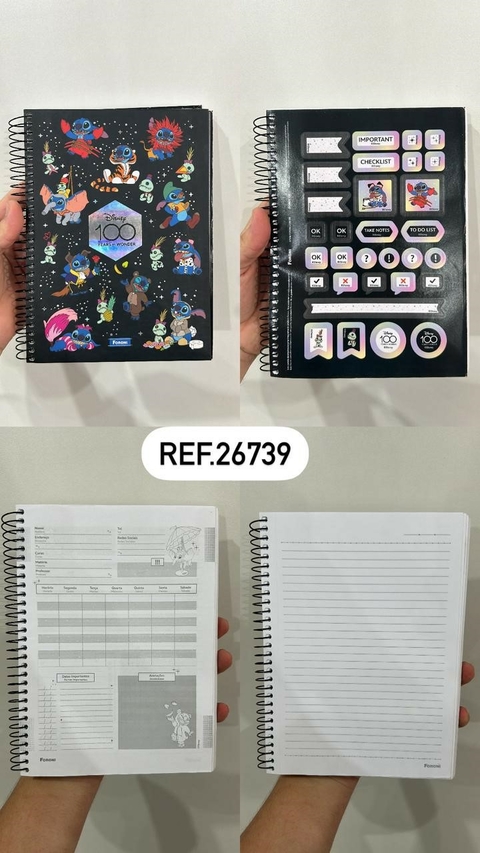 CADERNO 10 MATERIAS COLLEGE 160FL DISNEY 100 FORONI REF.26739 - comprar online