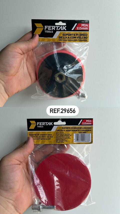 SUPORTE PARA DISCO LIXA ADERENTE 115MM M14 COM ADAPTADOR FERTAK REF.29656 (I)