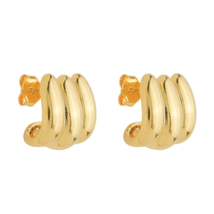 Brinco Dourado Concha Três Argolas - comprar online