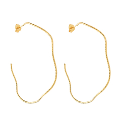 Argola Dourada Ondulada Assimétrica - comprar online