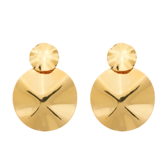 Brinco Dourado Orgânico Dois Círculos Amassados - comprar online