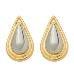 Brinco Dourado e Prateado Formato Gota - comprar online