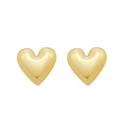 Brinco Dourado de Coração Liso