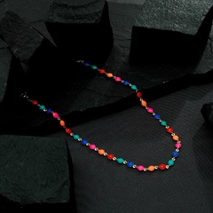 Chocker Dourada Colorida com Extensor na internet