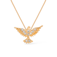 Colar Dourado Espirito Santo com Zircônia