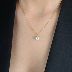 Colar Dourado Ponto de Luz em Zircônia - comprar online