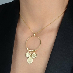 Colar Dourado Religioso 3 Medalhas Espirito Santo - comprar online