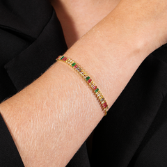 Pulseira Dourada de Pedras Coloridas - comprar online