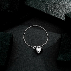 Pulseira Prateada de Cordão Baiano com Coração na internet