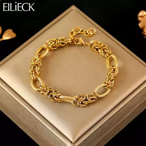 Pulseira de Aço Inoxidável torcida Banhada Ouro 18K - comprar online
