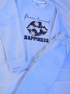 CONJUNTO BUZO + JOGGER CELESTE PASTEL - comprar online