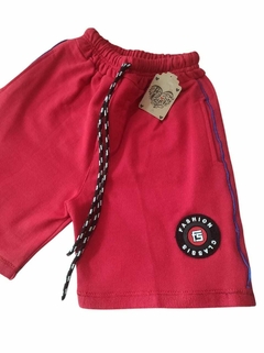 BERMUDA OVERSIDE ROJO CON AZUL - comprar online