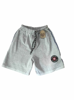 BERMUDA OVERSIDE GRIS CON AZUL - comprar online