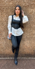 CROPPED CORSET COURO SINTÉTICO - Borboleta Amarela Moda Feminina 