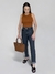 CALÇA MOM JEANS PRETA ESTONADA COM CINTO - Borboleta Amarela Moda Feminina 