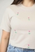 T-SHIRT BORDADA TULIPAS - Borboleta Amarela Moda Feminina 