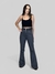 CALÇA FLARE ESTONADA COM CINTO E FENDA - Borboleta Amarela Moda Feminina 