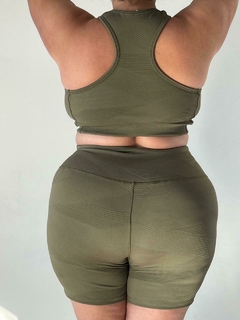 CALZA ROSÉ TEXTURA VERDE - tienda online