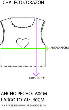 CHALECO CORAZON DURAZNO en internet