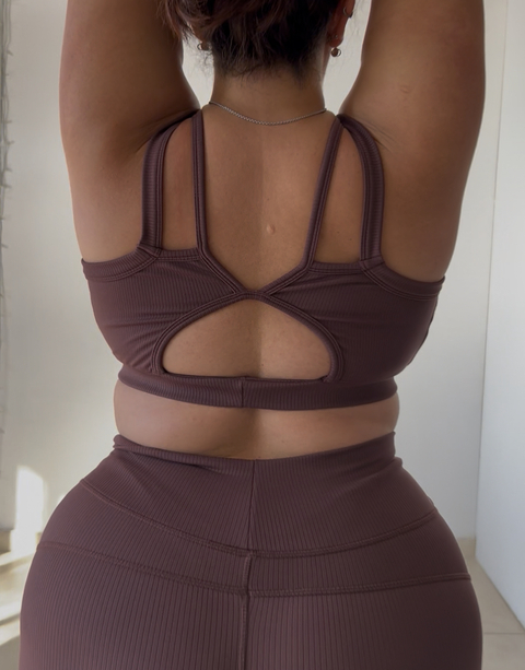 TOP CLEO RIB POWER MARRON - comprar online