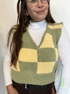 CHALECO TEJIDO VERDE CLARO AMARILLO - comprar online