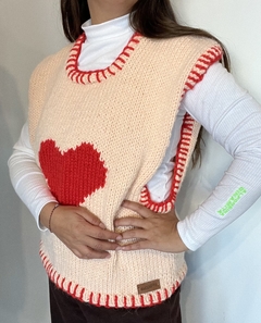 CHALECO CORAZON DURAZNO - comprar online