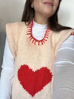 CHALECO CORAZON DURAZNO - tienda online