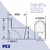 Desenho técnico com dimensões do vaso sanitário monobloco PEX Magnus em cerâmica.