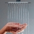 Ducha de inox quadrada de 25x25 cm com braço de teto, 100 bicos de jatos de água sobre mãos.