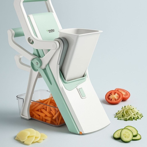 Cortador Fatiador Manual 5 Funções Batata, Vegetais, Verduras, Leguminosas e Fru