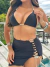 Conjunto Preto com Detalhes de Cordão Strass - comprar online