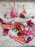 Conjunto Tri junto Rosa Folhas 