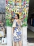VESTIDO CURTO ESTAMPA EXCLUSIVA SOL E MAR AZUL + FUNDO BEGE - comprar online