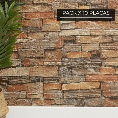 Pack de 10 Placas Autoadhesivas 77x69cm PIEDRA (5m²)