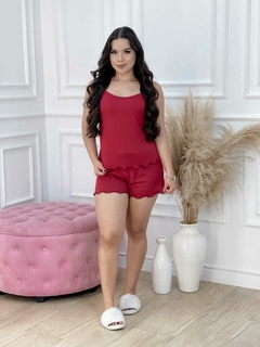 Baby Doll de Alça - Liso Vinho