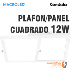 PLAFON/PANEL CUADRADO 12W MACROLED/CANDELA